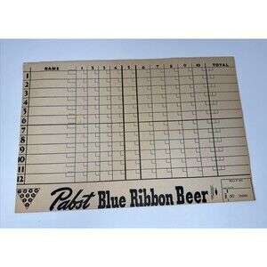 LOT OF 5 Pabst Blue Ribbon Beer Paper Advertisement on Bowling Score Sheet Vgt